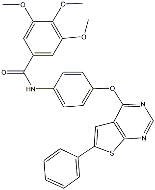 3,4,5-trimethoxy-N-{4-[(6-phenylthieno[2,3-d]pyrimidin-4-yl)oxy]phenyl}benzamide Structure