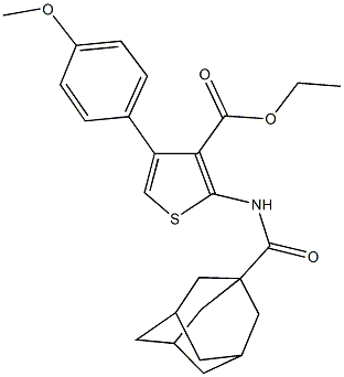 ethyl 2-[(1-adamantylcarbonyl)amino]-4-(4-methoxyphenyl)-3-thiophenecarboxylate 구조식 이미지