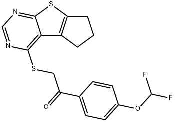 1-[4-(difluoromethoxy)phenyl]-2-(6,7-dihydro-5H-cyclopenta[4,5]thieno[2,3-d]pyrimidin-4-ylsulfanyl)ethanone 구조식 이미지