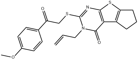 3-allyl-2-{[2-(4-methoxyphenyl)-2-oxoethyl]sulfanyl}-3,5,6,7-tetrahydro-4H-cyclopenta[4,5]thieno[2,3-d]pyrimidin-4-one Structure