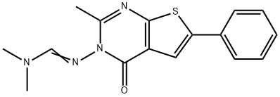 N,N-dimethyl-N'-(2-methyl-4-oxo-6-phenylthieno[2,3-d]pyrimidin-3(4H)-yl)imidoformamide 구조식 이미지