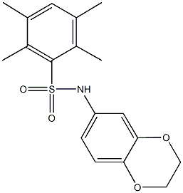 N-(2,3-dihydro-1,4-benzodioxin-6-yl)-2,3,5,6-tetramethylbenzenesulfonamide 구조식 이미지