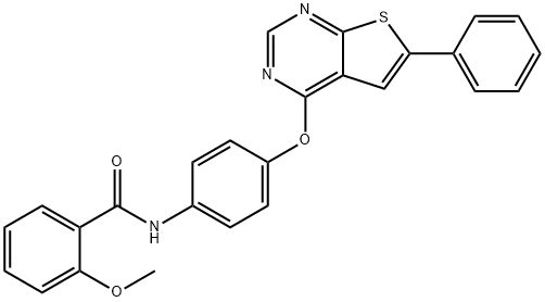 2-methoxy-N-{4-[(6-phenylthieno[2,3-d]pyrimidin-4-yl)oxy]phenyl}benzamide 구조식 이미지