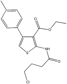 ethyl 2-[(4-chlorobutanoyl)amino]-4-(4-methylphenyl)-3-thiophenecarboxylate 구조식 이미지