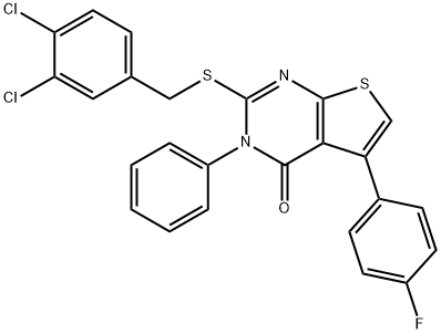 2-[(3,4-dichlorobenzyl)sulfanyl]-5-(4-fluorophenyl)-3-phenylthieno[2,3-d]pyrimidin-4(3H)-one Structure