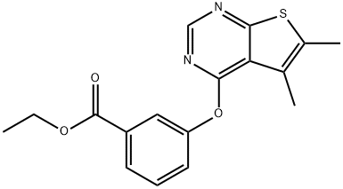 ethyl 3-[(5,6-dimethylthieno[2,3-d]pyrimidin-4-yl)oxy]benzoate Structure