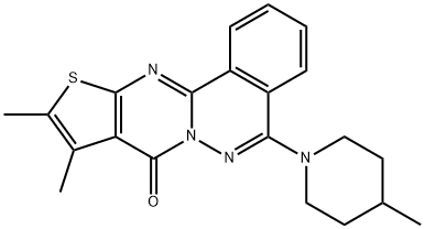 9,10-dimethyl-5-(4-methylpiperidin-1-yl)-8H-thieno[2',3':4,5]pyrimido[2,1-a]phthalazin-8-one Structure