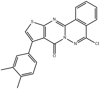5-chloro-9-(3,4-dimethylphenyl)-8H-thieno[2',3':4,5]pyrimido[2,1-a]phthalazin-8-one Structure