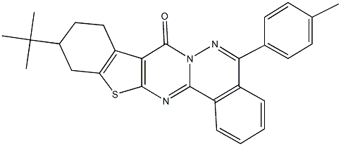 11-tert-butyl-5-(4-methylphenyl)-9,10,11,12-tetrahydro-8H-[1]benzothieno[2',3':4,5]pyrimido[2,1-a]phthalazin-8-one Structure