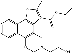 ethyl 3-(2-hydroxyethyl)-6-methyl-3,4-dihydro-2H-furo[3',2':3,4]naphtho[2,1-e][1,3]oxazine-5-carboxylate Structure