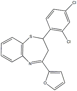 2-(2,4-dichlorophenyl)-4-(2-furyl)-2,3-dihydro-1,5-benzothiazepine 구조식 이미지