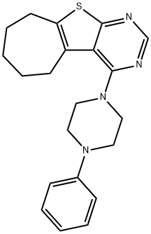 4-(4-phenyl-1-piperazinyl)-6,7,8,9-tetrahydro-5H-cyclohepta[4,5]thieno[2,3-d]pyrimidine 구조식 이미지