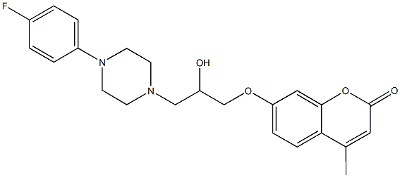 7-{3-[4-(4-fluorophenyl)-1-piperazinyl]-2-hydroxypropoxy}-4-methyl-2H-chromen-2-one 구조식 이미지