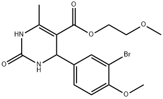 2-methoxyethyl 4-(3-bromo-4-methoxyphenyl)-6-methyl-2-oxo-1,2,3,4-tetrahydro-5-pyrimidinecarboxylate 구조식 이미지