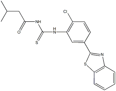 N-[5-(1,3-benzothiazol-2-yl)-2-chlorophenyl]-N'-(3-methylbutanoyl)thiourea Structure