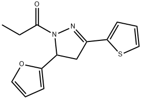 5-(2-furyl)-1-propionyl-3-(2-thienyl)-4,5-dihydro-1H-pyrazole Structure