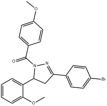 3-(4-bromophenyl)-1-(4-methoxybenzoyl)-5-(2-methoxyphenyl)-4,5-dihydro-1H-pyrazole Structure