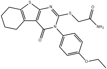 2-{[3-(4-ethoxyphenyl)-4-oxo-3,4,5,6,7,8-hexahydro[1]benzothieno[2,3-d]pyrimidin-2-yl]sulfanyl}acetamide 구조식 이미지