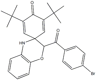 (4-bromophenyl)(2',6'-ditert-butyl-3,4-dihydro-1'-oxo-spiro(2H-[1,4]benzoxazine-3,4-[2,5]cyclohexadiene)-2-yl)methanone Structure