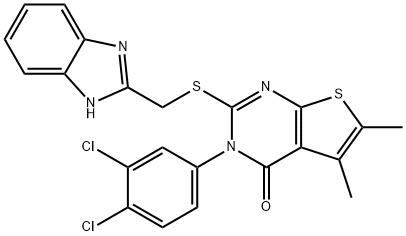 2-[(1H-benzimidazol-2-ylmethyl)sulfanyl]-3-(3,4-dichlorophenyl)-5,6-dimethylthieno[2,3-d]pyrimidin-4(3H)-one Structure