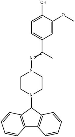 4-{N-[4-(9H-fluoren-9-yl)-1-piperazinyl]ethanimidoyl}-2-methoxyphenol Structure