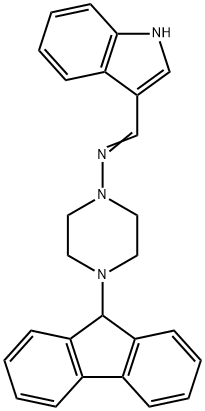 4-(9H-fluoren-9-yl)-N-(1H-indol-3-ylmethylene)-1-piperazinamine 구조식 이미지