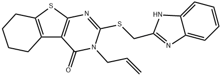 3-allyl-2-[(1H-benzimidazol-2-ylmethyl)sulfanyl]-5,6,7,8-tetrahydro[1]benzothieno[2,3-d]pyrimidin-4(3H)-one Structure