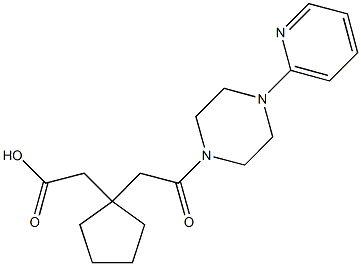 (1-{2-oxo-2-[4-(2-pyridinyl)-1-piperazinyl]ethyl}cyclopentyl)acetic acid 구조식 이미지