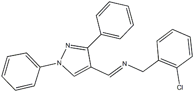 N-(2-chlorobenzyl)-N-[(1,3-diphenyl-1H-pyrazol-4-yl)methylene]amine 구조식 이미지