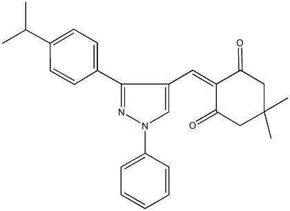 2-{[3-(4-isopropylphenyl)-1-phenyl-1H-pyrazol-4-yl]methylene}-5,5-dimethyl-1,3-cyclohexanedione Structure