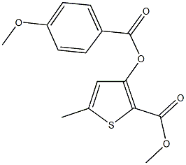 methyl 3-[(4-methoxybenzoyl)oxy]-5-methyl-2-thiophenecarboxylate 구조식 이미지