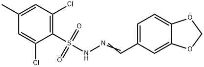 N'-(1,3-benzodioxol-5-ylmethylene)-2,6-dichloro-4-methylbenzenesulfonohydrazide 구조식 이미지