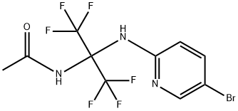 N-[1-[(5-bromopyridin-2-yl)amino]-2,2,2-trifluoro-1-(trifluoromethyl)ethyl]acetamide 구조식 이미지