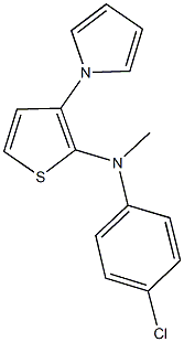 N-(4-chlorophenyl)-N-methyl-3-(1H-pyrrol-1-yl)-2-thiophenamine 구조식 이미지