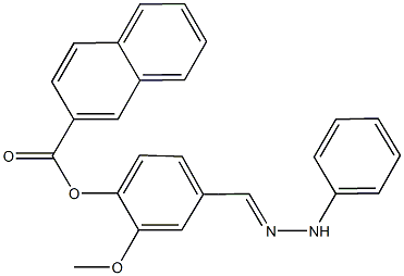 2-methoxy-4-(2-phenylcarbohydrazonoyl)phenyl 2-naphthoate 구조식 이미지