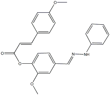 2-methoxy-4-(2-phenylcarbohydrazonoyl)phenyl 3-(4-methoxyphenyl)acrylate Structure