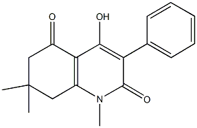 4-hydroxy-1,7,7-trimethyl-3-phenyl-7,8-dihydro-2,5(1H,6H)-quinolinedione 구조식 이미지