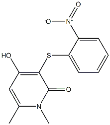 4-hydroxy-3-({2-nitrophenyl}sulfanyl)-1,6-dimethyl-2(1H)-pyridinone Structure