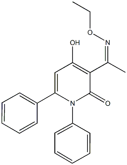 3-(N-ethoxyethanimidoyl)-4-hydroxy-1,6-diphenyl-2(1H)-pyridinone 구조식 이미지