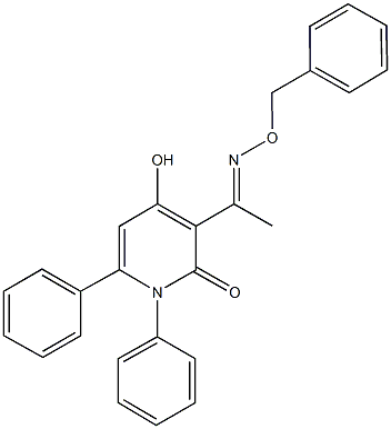 3-[N-(benzyloxy)ethanimidoyl]-4-hydroxy-1,6-diphenyl-2(1H)-pyridinone Structure