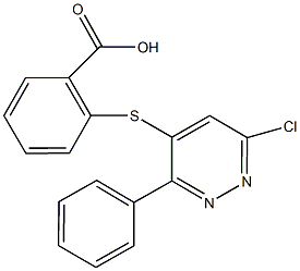 2-[(6-chloro-3-phenyl-4-pyridazinyl)sulfanyl]benzoic acid 구조식 이미지