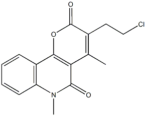3-(2-chloroethyl)-4,6-dimethyl-2H-pyrano[3,2-c]quinoline-2,5(6H)-dione Structure