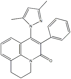 7-(3,5-dimethyl-1H-pyrazol-1-yl)-6-phenyl-2,3-dihydro-1H,5H-pyrido[3,2,1-ij]quinolin-5-one Structure