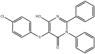 5-[(4-chlorophenyl)sulfanyl]-6-hydroxy-2,3-diphenyl-4(3H)-pyrimidinone Structure