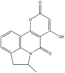8-hydroxy-5-methyl-4,5-dihydro-7H,10H-pyrano[3,2-c]pyrrolo[3,2,1-ij]quinoline-7,10-dione Structure
