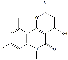 4-hydroxy-6,8,10-trimethyl-2H-pyrano[3,2-c]quinoline-2,5(6H)-dione 구조식 이미지