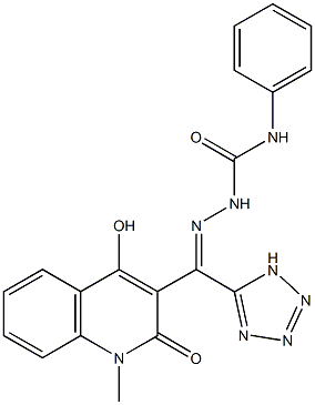 3-[(anilinocarbonyl)(1H-tetraazol-5-yl)carbohydrazonoyl]-4-hydroxy-1-methyl-2(1H)-quinolinone Structure