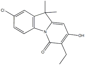 2-chloro-7-ethyl-8-hydroxy-10,10-dimethylpyrido[1,2-a]indol-6(10H)-one 구조식 이미지