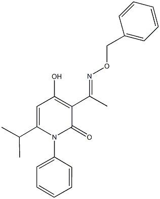 3-[N-(benzyloxy)ethanimidoyl]-4-hydroxy-6-isopropyl-1-phenyl-2(1H)-pyridinone 구조식 이미지