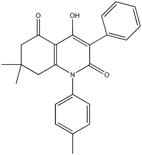 4-hydroxy-7,7-dimethyl-1-(4-methylphenyl)-3-phenyl-7,8-dihydro-2,5(1H,6H)-quinolinedione Structure